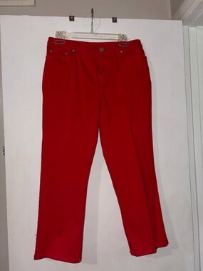 LOFT Red Cropped Jean Pant